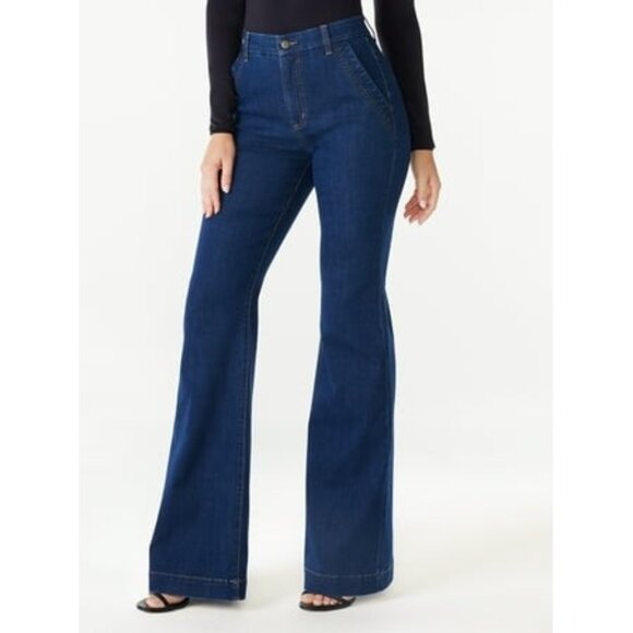 Sofia Jeans Women's Flare Trouser High-Rise Jeans, 30.5" inseam SIZE 10 - Picture 1 of 3